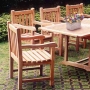 set 189 -- 39x71-94 inch rectangular extension table (tbf-e001) with classic armchairs (ch-012)